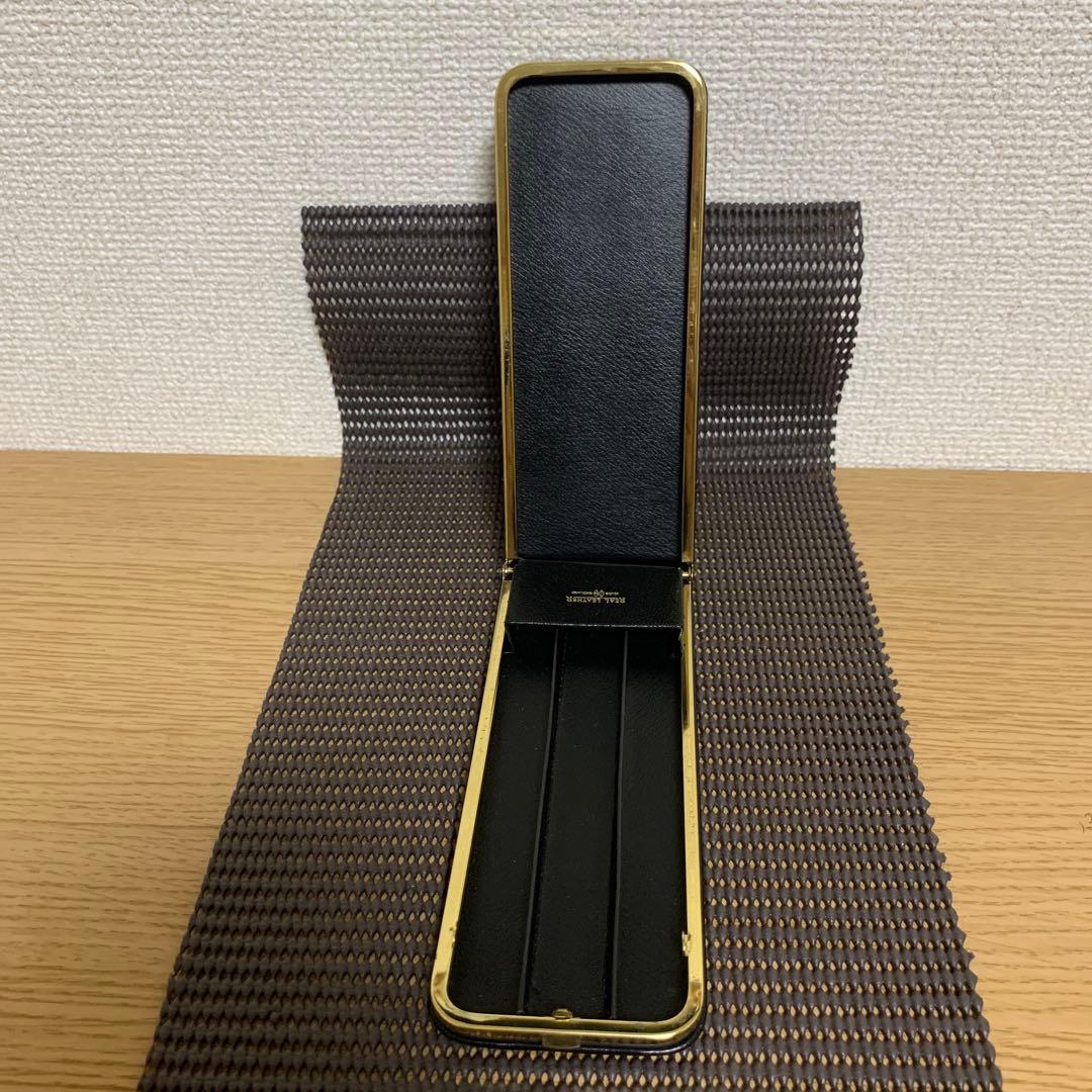 イングランド製（金箔打ち）葉巻ケース（3本用）　本革