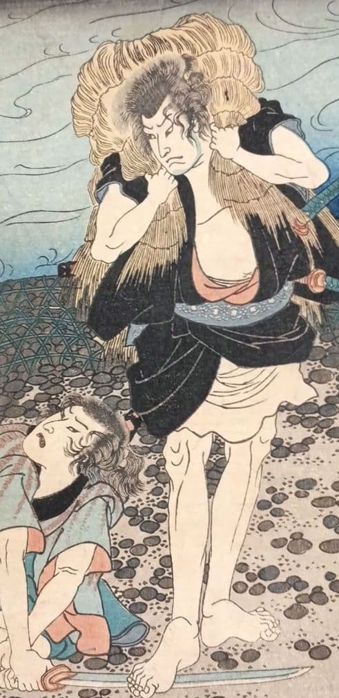 浮世絵版画、東海道五十三對（藤川) 歌川国芳画、弘化2年～4年（1845頃)出版