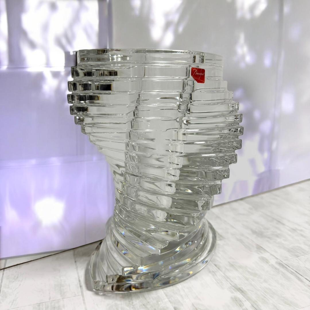 ☆希少極美品 バカラ クリスタル ツイスト S 高さ18cm 高級フラワーベース