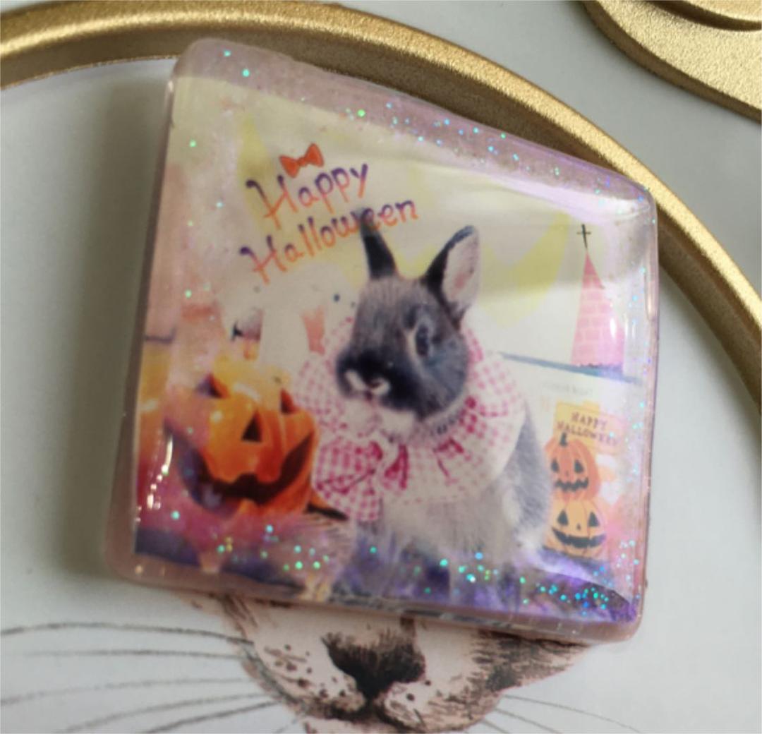 レジンヘアゴム♡大きめカボションタイプハロウィンうさちゃん・再販不可