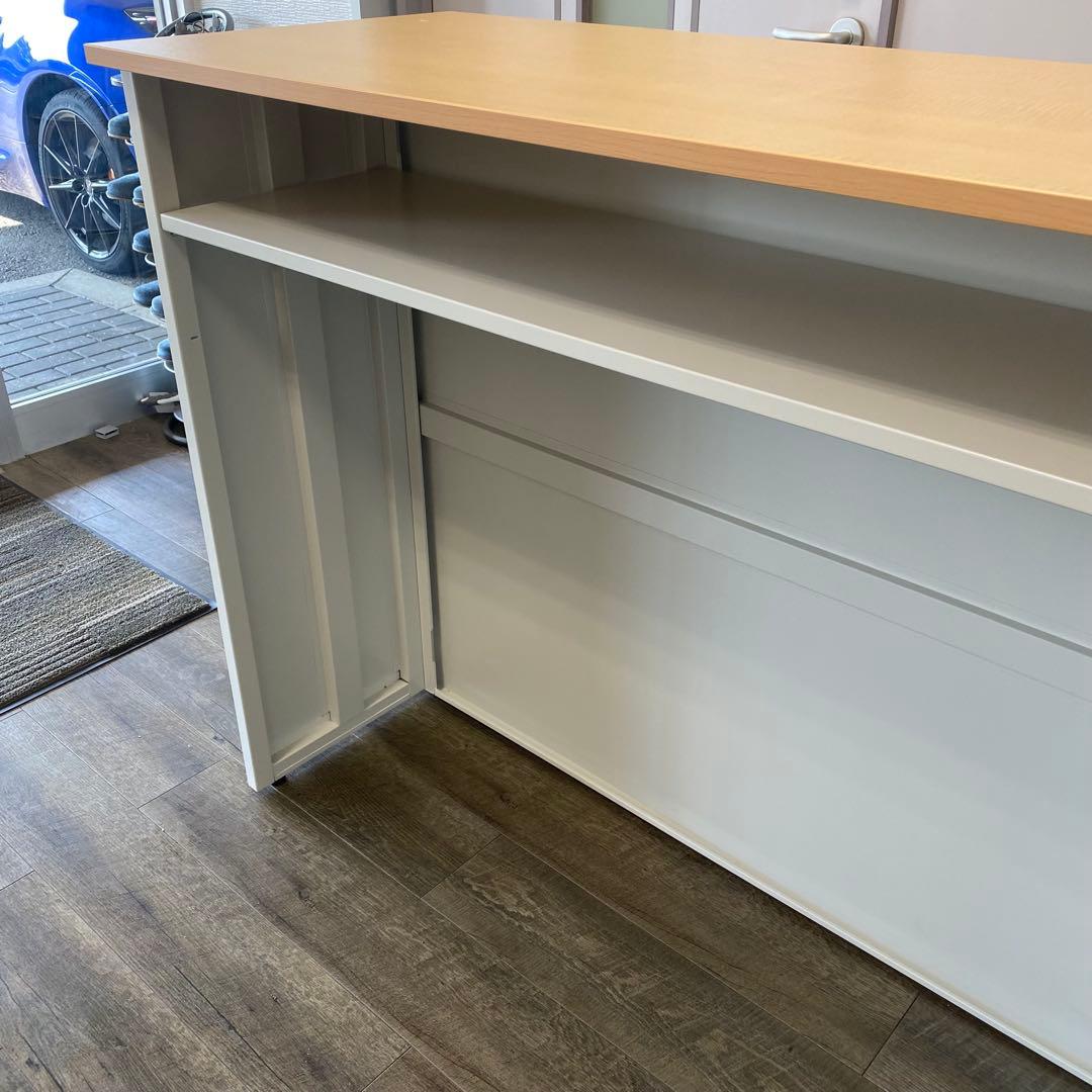 未使用級 超美品 カウンターテーブル 高価なスチール製 事務用家具 幅125cm