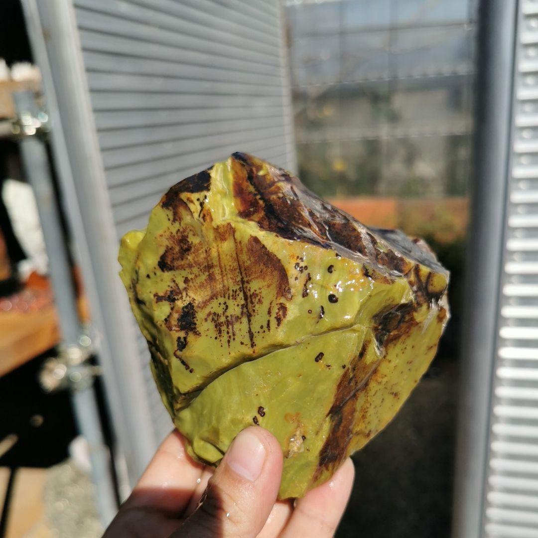 マダガスカル産　グリーンオパール　原石　844　鑑賞石　石　置物　オブジェ