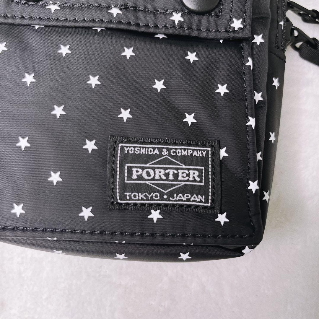(極美品) HEAD PORTER スター柄　ショルダーバッグ　カメラ収納ポーチ