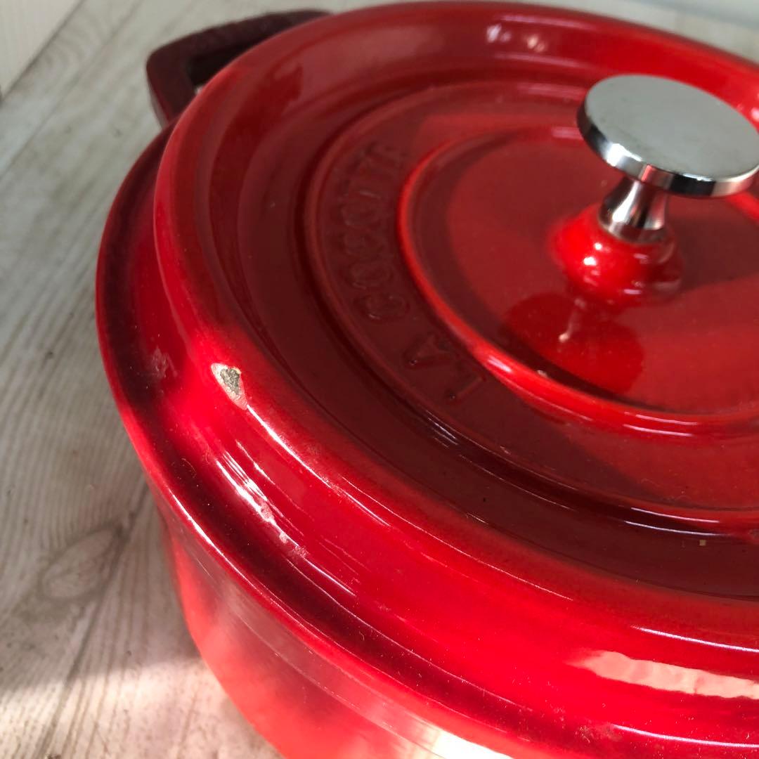 STAUB LA COCOTTE 赤 鍋 22cm 中古