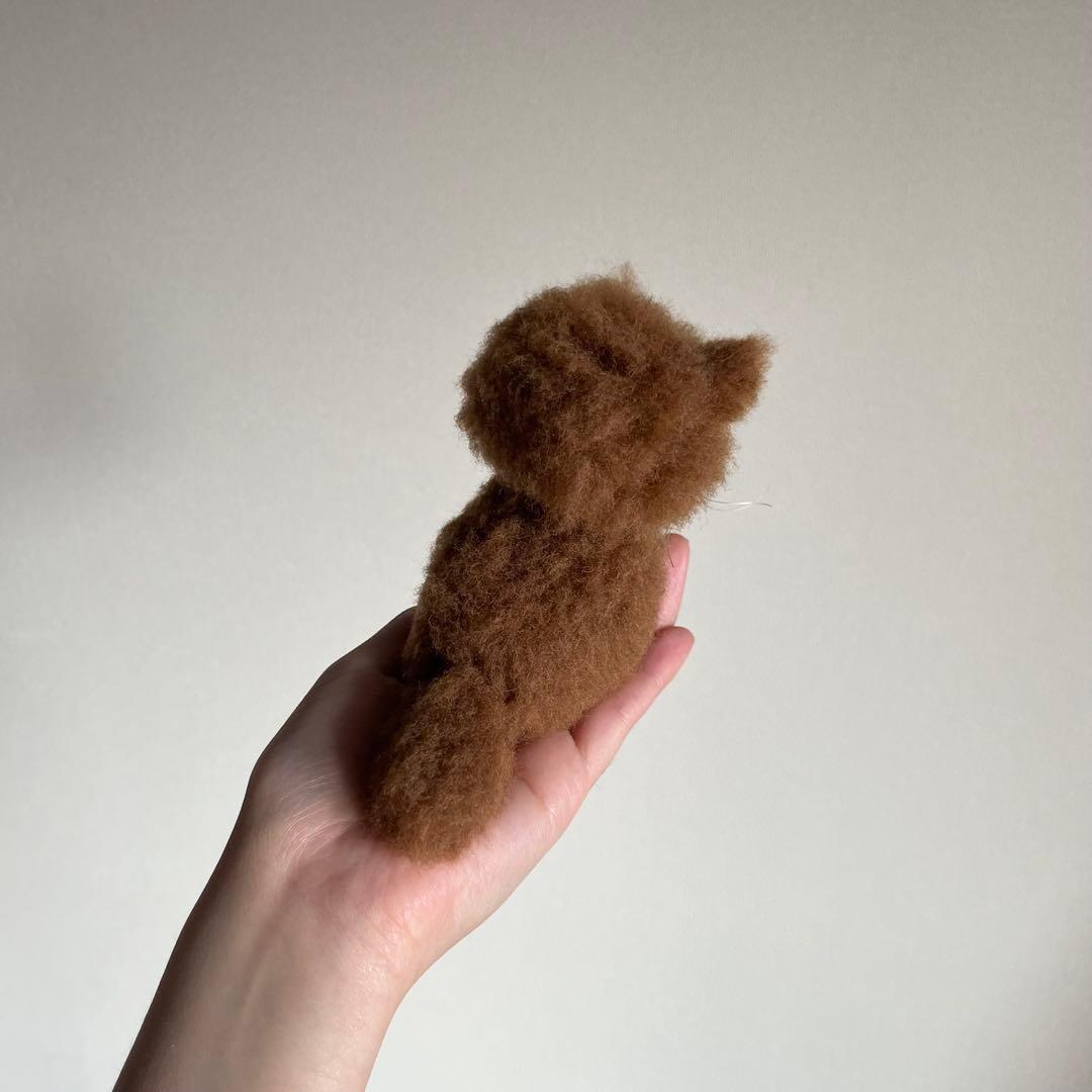 おすわり　猫　ハンドメイド　ぬいぐるみ　作家　アートドール　テディベア　320