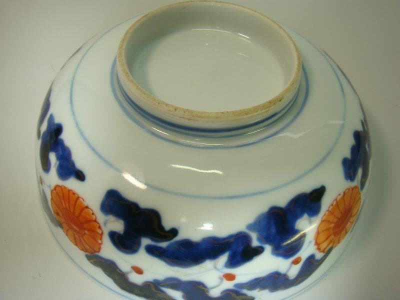 鉢■赤絵のなます皿 5客 窓絵花唐草 菓子器 ホツ有り 骨董品 古美術■