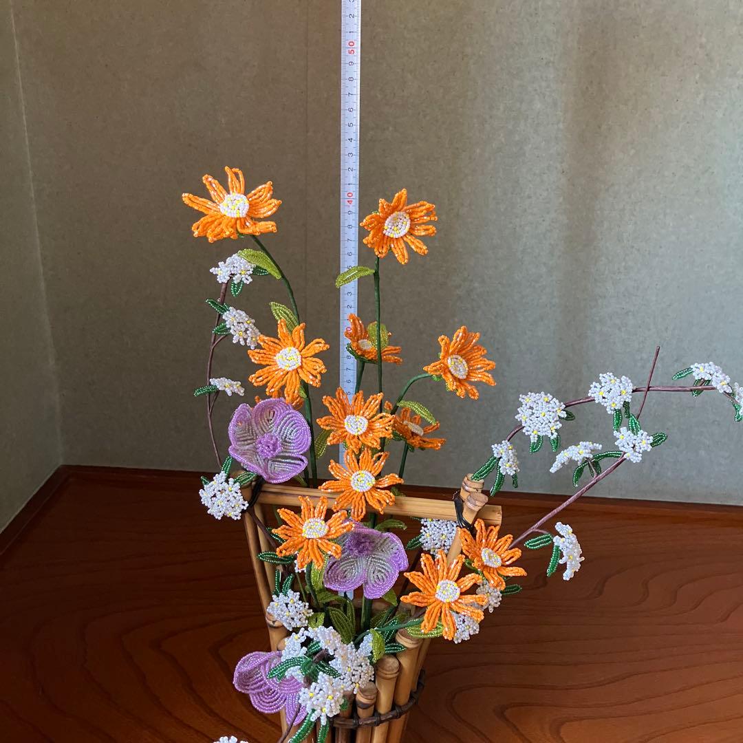 ビーズフラワー　アネモネ　はま菊　こでまり