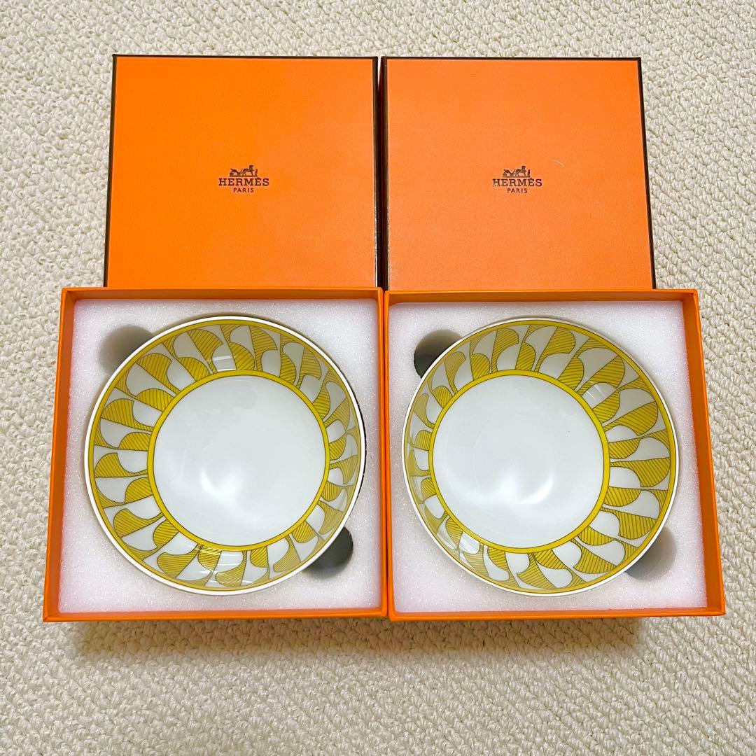 【新品・未使用】エルメス ソレイユ ボウル MM 茶碗 2個セット ペア