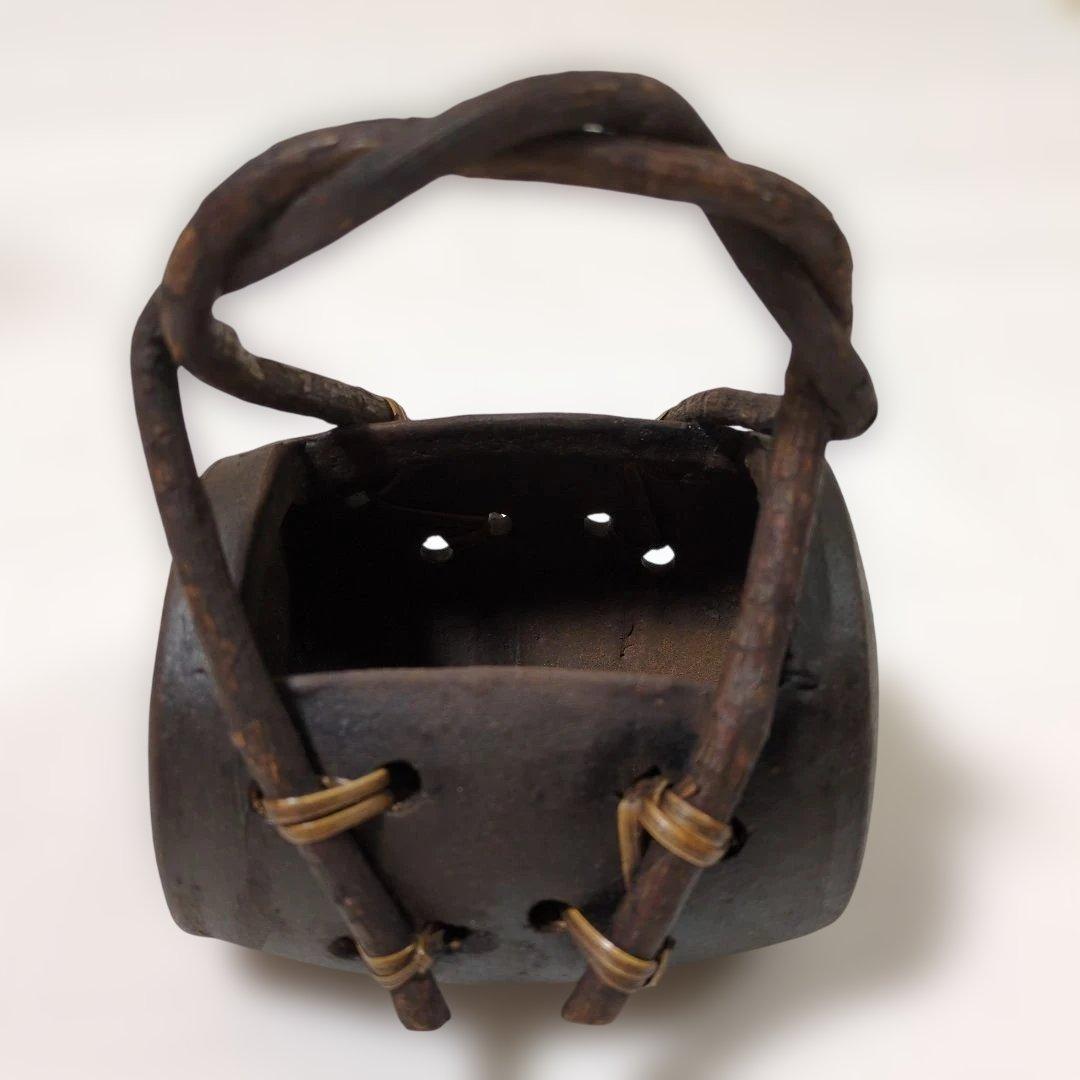 陶器製　木製ハンドル付き　花器セット