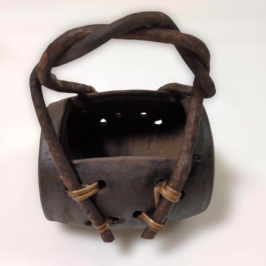 陶器製　木製ハンドル付き　花器セット