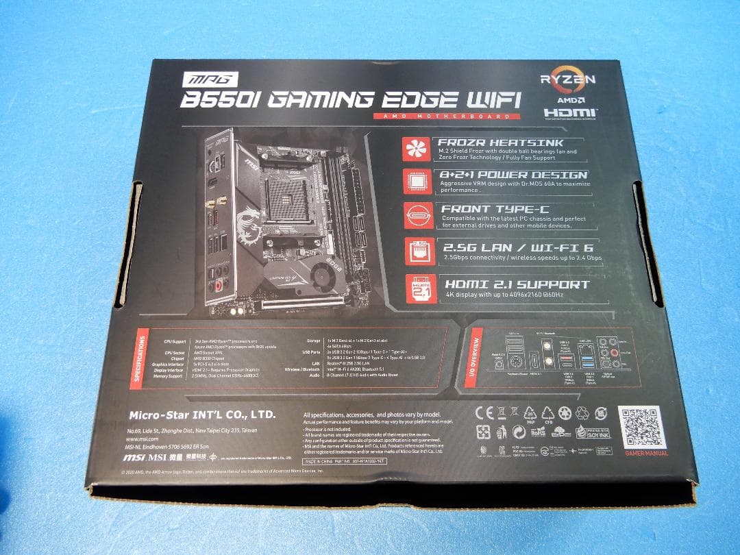MSI B550I GAMING EDGE WIFI mini-ITXマザー