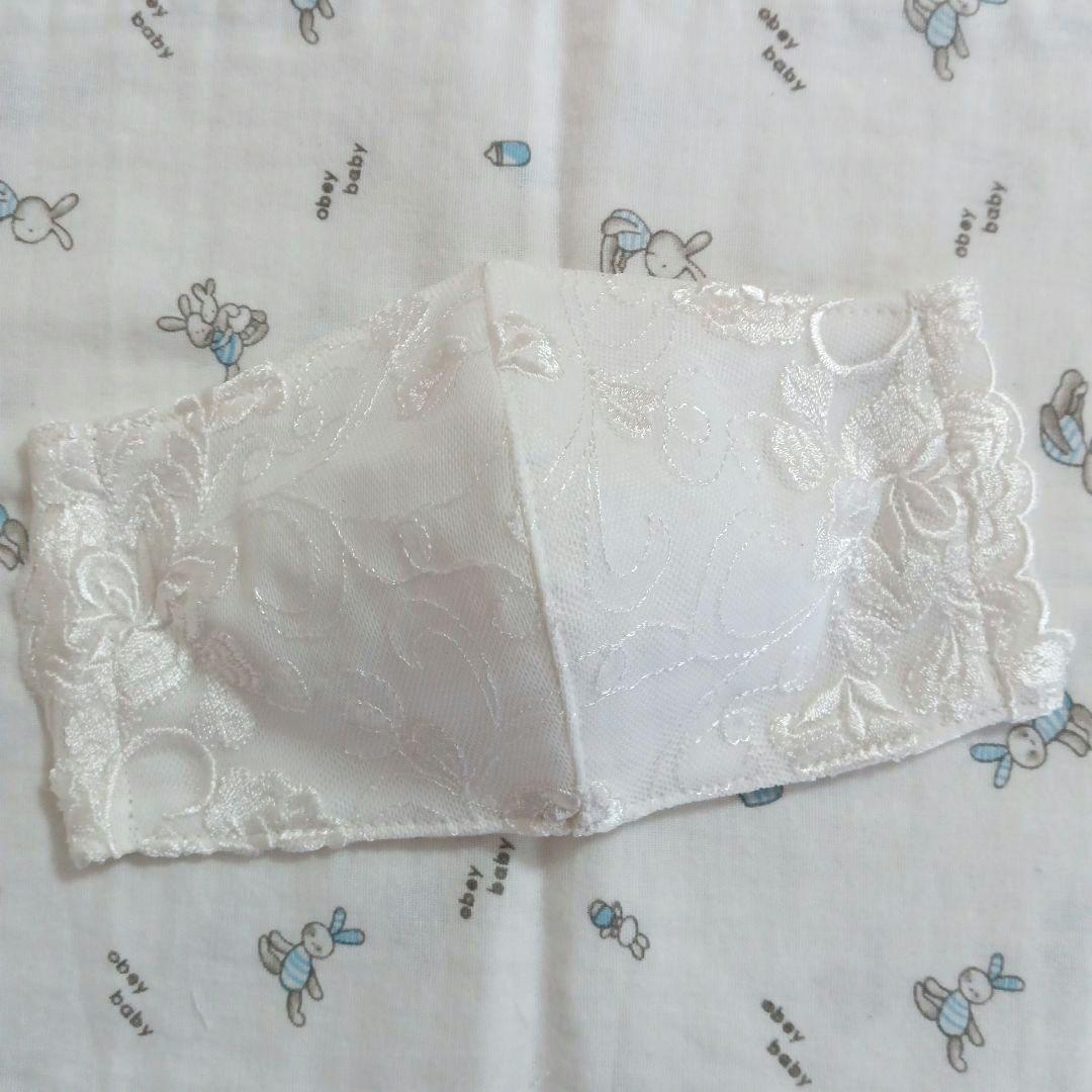 M16★White★チュール★お花✿刺繍レース★ハンドメイドマスク