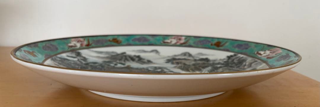 有田焼 治右ヱ門 山水画 装飾皿 直径約40cm