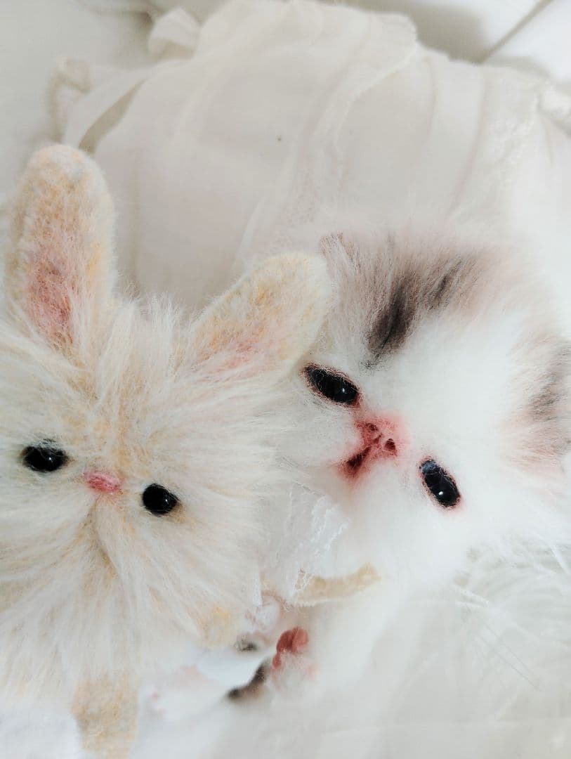 hana様御予約❤生後10日♡子猫ちゃんとうさちゃんのぬいぐるみ♡おむつ♡