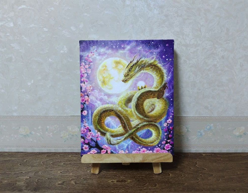 マ*Y様 【金の龍】アクリル画 F3 風景画 開運絵画