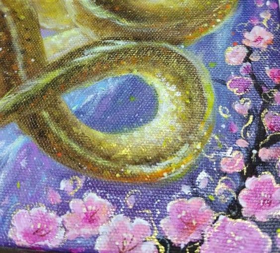 マ*Y様 【金の龍】アクリル画 F3 風景画 開運絵画