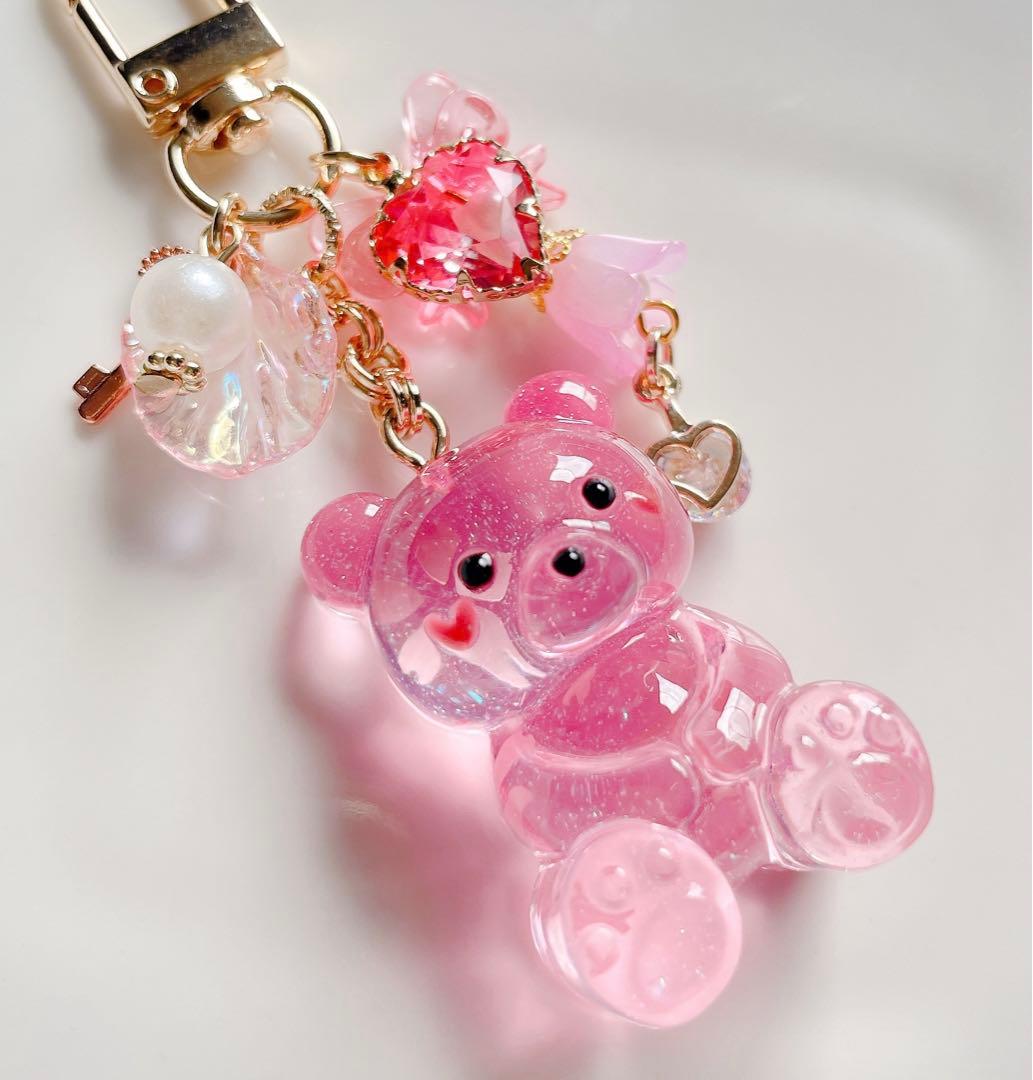 専用ページ　レジンキーホルダー　春の桜くまちゃんキーホルダー　３点