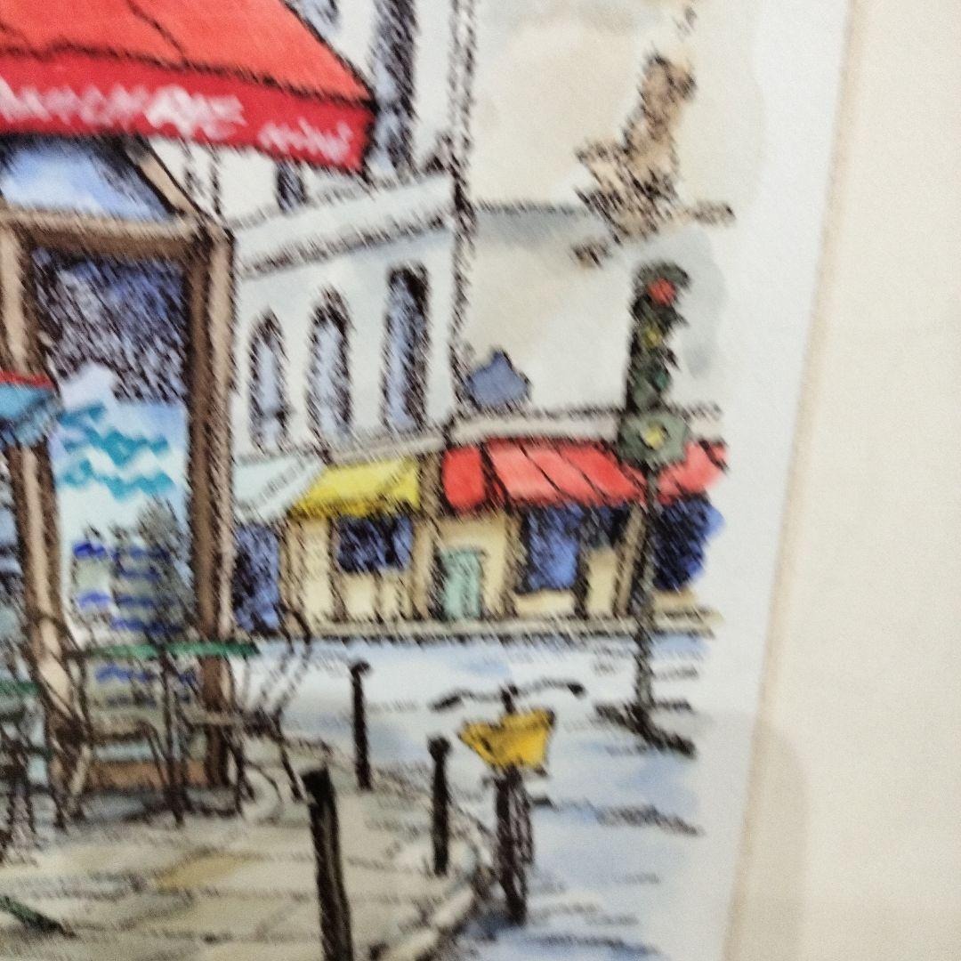 高橋文平 水彩画 paris 額付き 箱