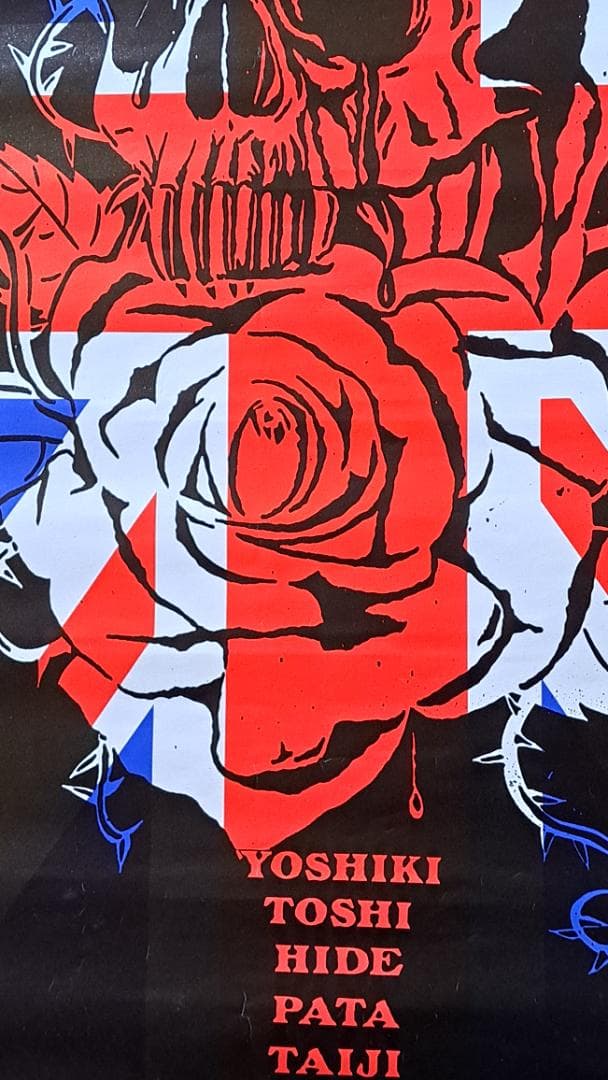 レア　X JAPANポスター　ドクロと薔薇