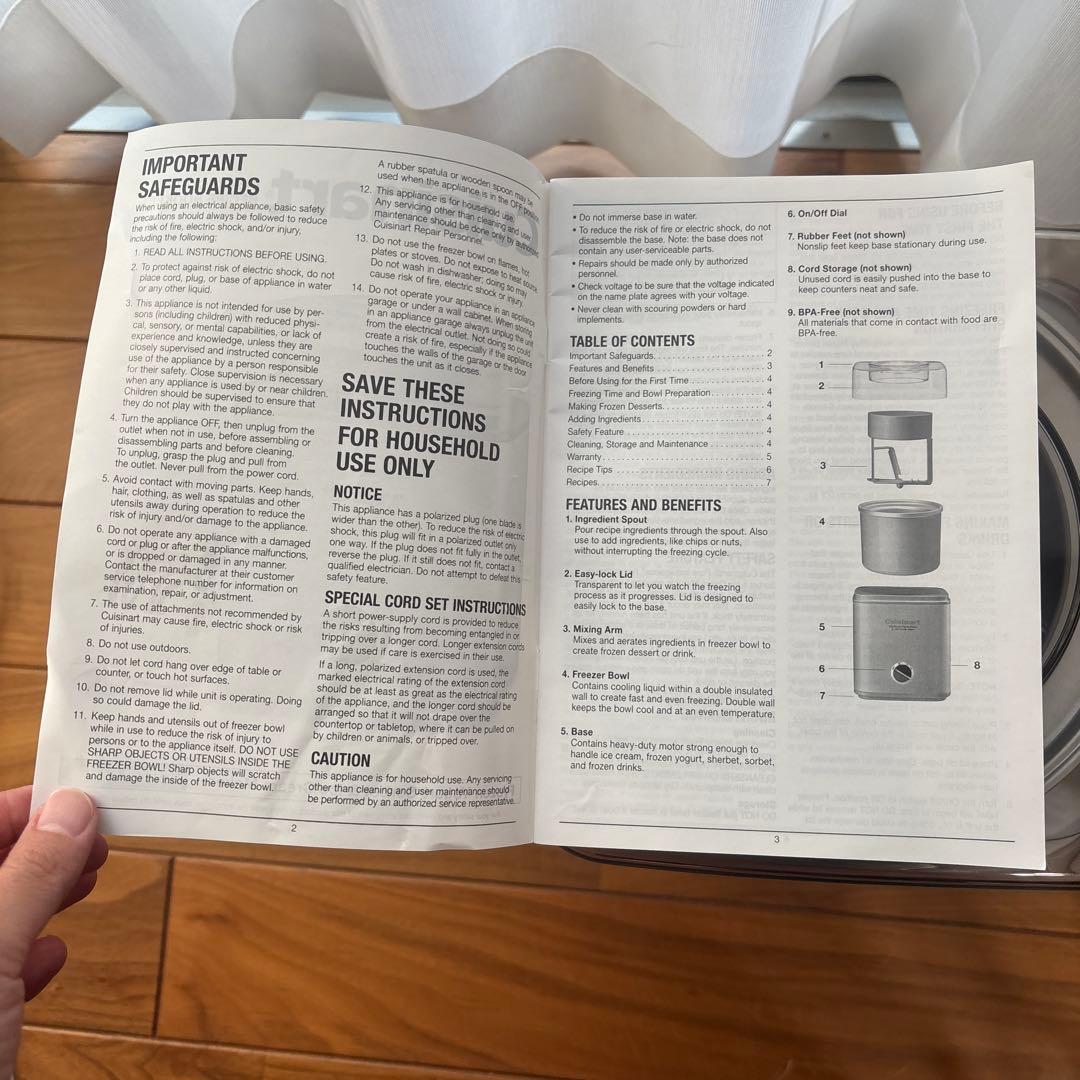 Cuisinart アイスクリームメーカー 2クォート
