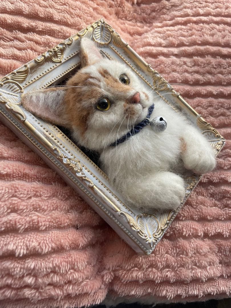 羊毛フェルト　猫　フレーム　　ラムちゃんプロフ必読ページ
