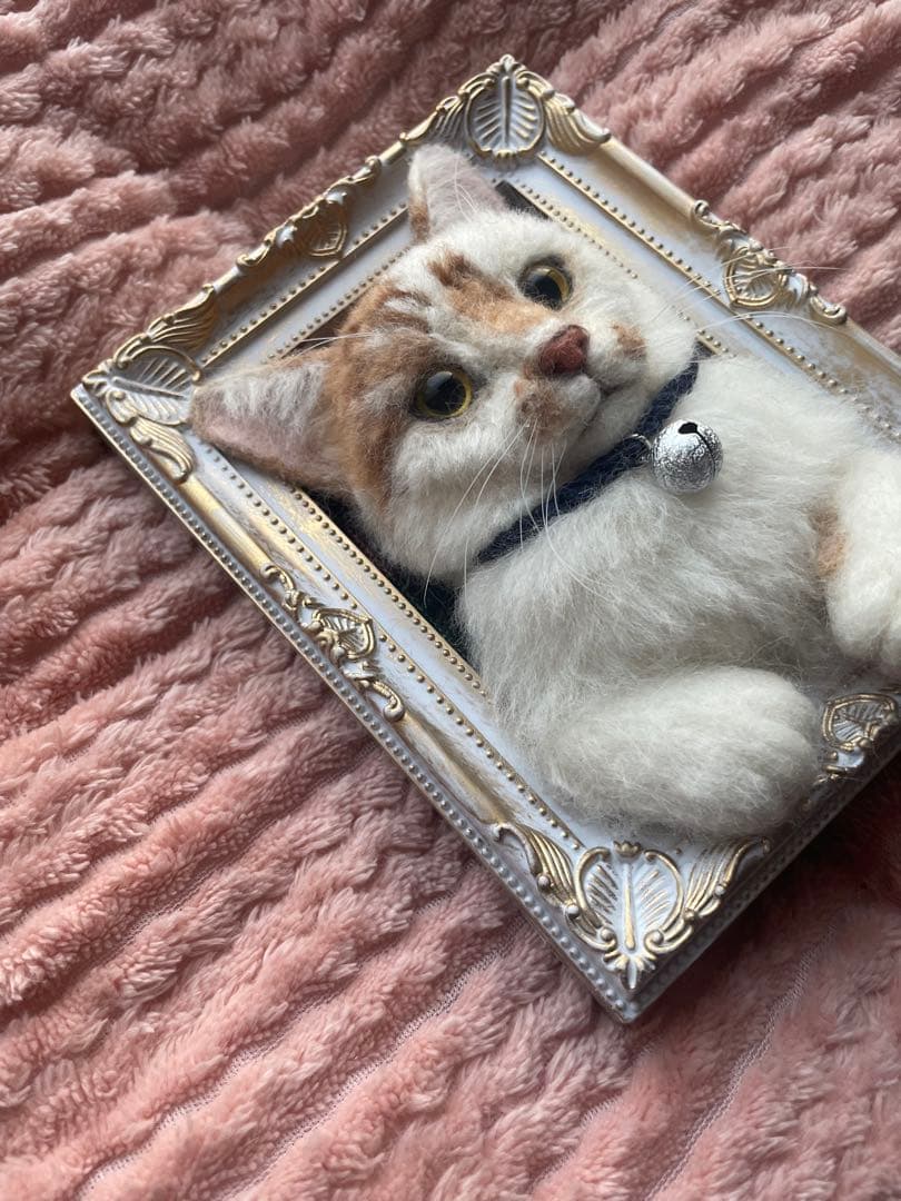 羊毛フェルト　猫　フレーム　　ラムちゃんプロフ必読ページ