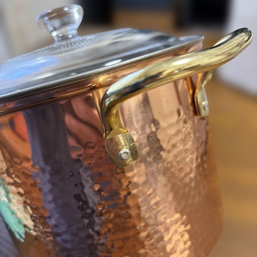 日本製 SAXON 純銅製 ①両手鍋 ②ミルクパン セット