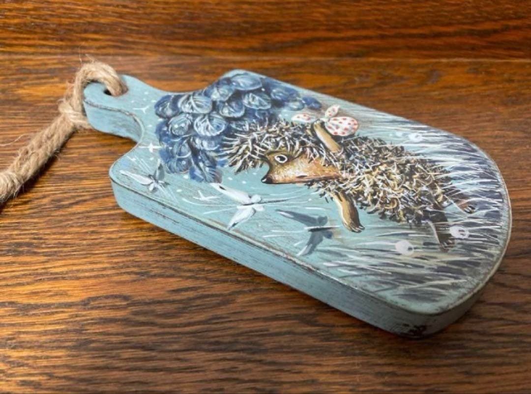 ロシア雑貨☆『霧の中のハリネズミ』木製壁掛け飾り マトリョーシカ ガリーナ作