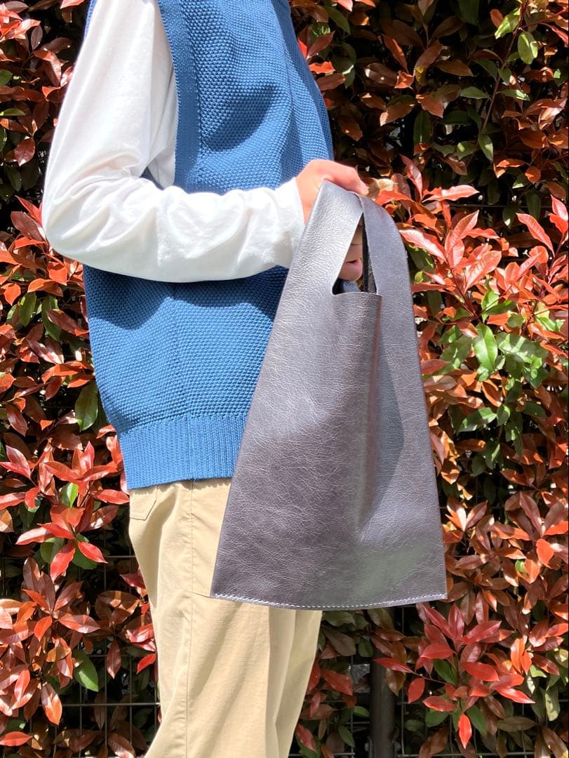 本革 レジブクロ M レザー レジ袋 トートバッグ ミニトート ハンドメイド