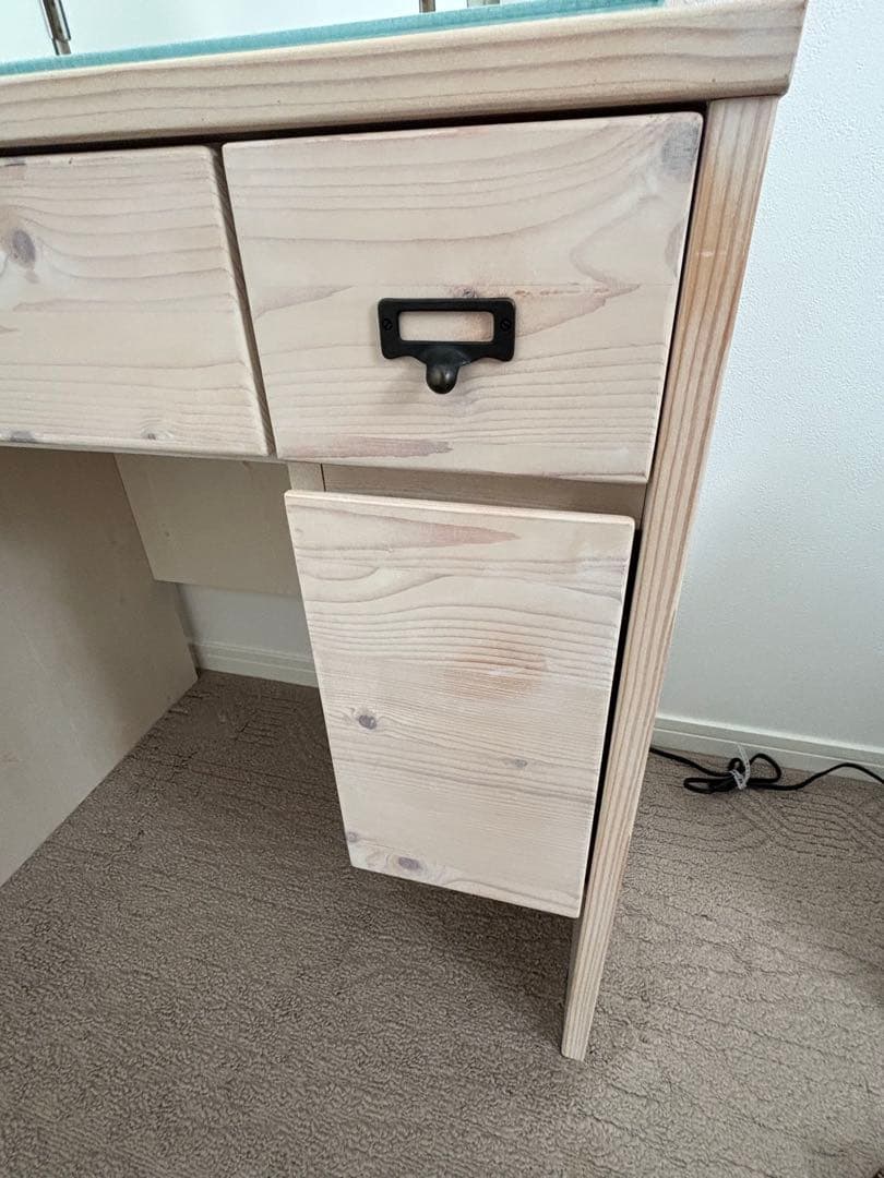 ★三面鏡ドレッサー 鏡裏収納、木製