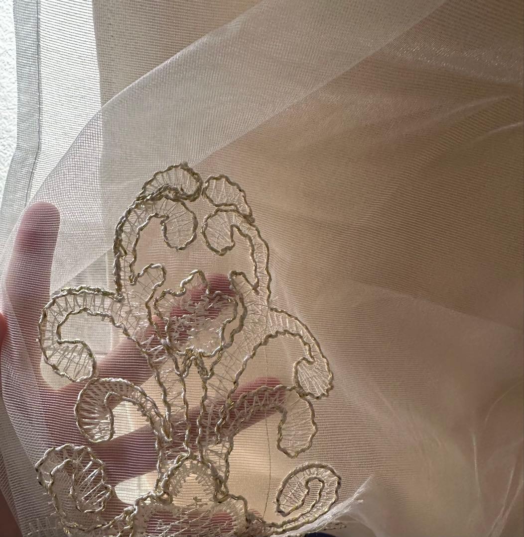ベージュ 刺繍入りレース&カーテン新品未開封未使用