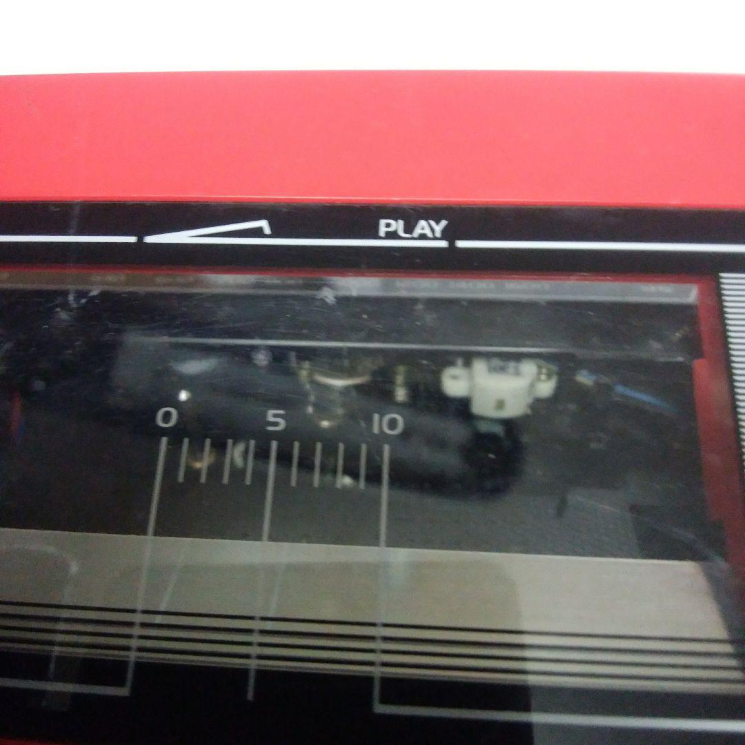 サンヨー　ラジカセ　SANYO　昭和レトロ　テープ　レトロ　日本製　赤