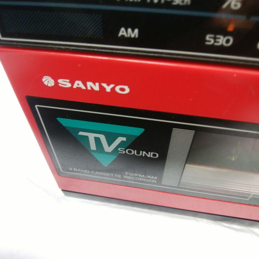 サンヨー　ラジカセ　SANYO　昭和レトロ　テープ　レトロ　日本製　赤