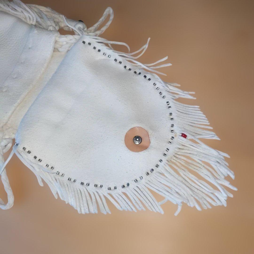 ３エルクスキン（大鹿革）メディスンバッグ　純白