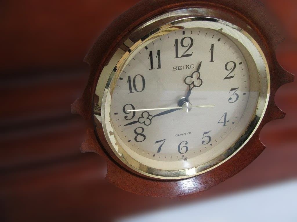 SEIKO 80年代 ヴィンテージ 筐体型 木製置き時計　入手困難品　電池入り