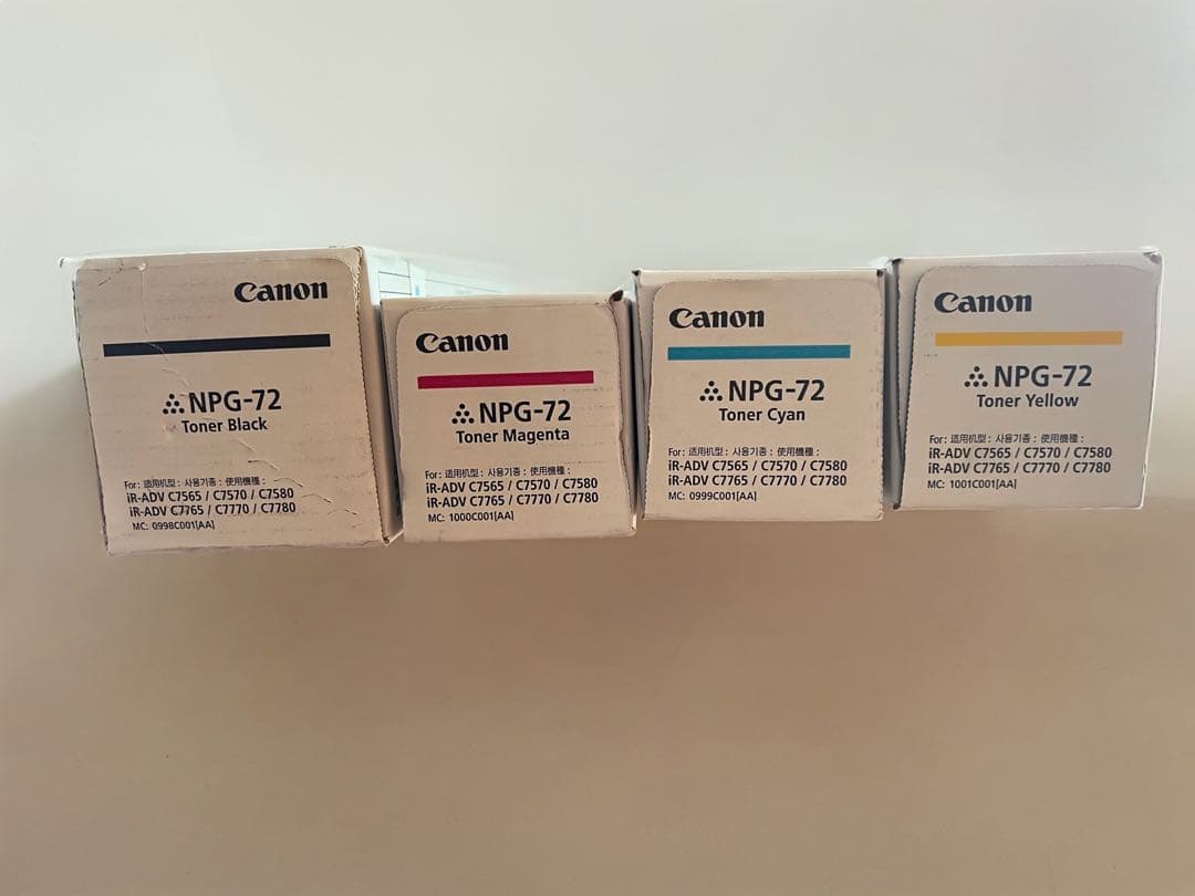 Canon NPG-72 トナーカートリッジ 4色セット