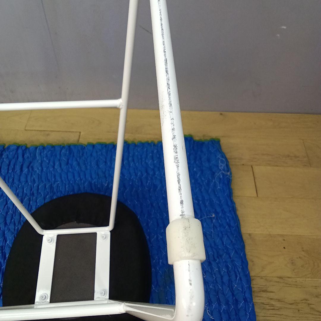 相合家具 カウンターチェア ハイスツール 布生地/ブラック 白塗装脚⑧