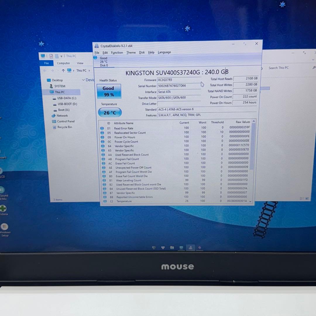 Windowsノート本体 #533 Mouse NB391 i5-8250U 8GB SSD512GB