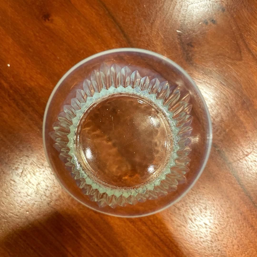 【レトロガラス・アンティーク】乳白色のぼかしの入った古いガラス製の氷カップ　5脚