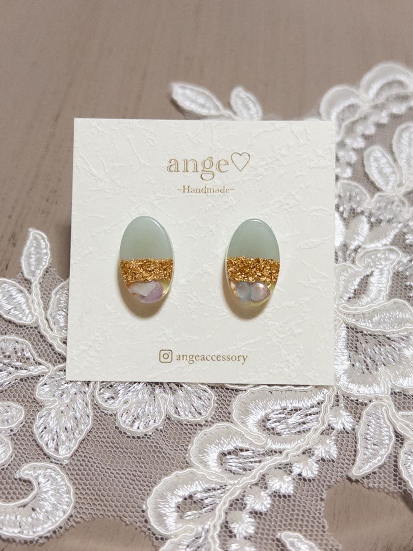 SALE／シェルレジンのパステルカラーピアス