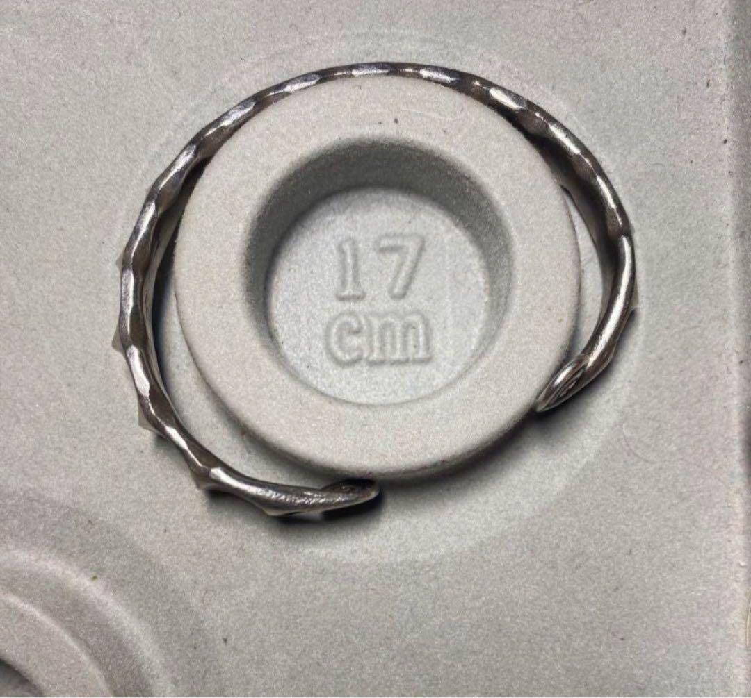 カレンシルバーバングル叩き打ち手仕事　槌目　高純度手首腕輪ワイド19ホKaren