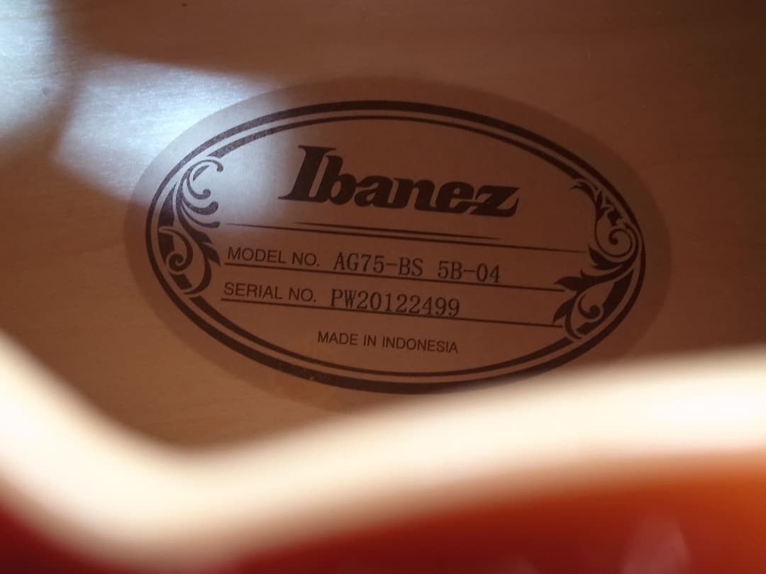マ*ヨ様 新同　Ibanez AG75-BS フルアコ　2020年製　ほぼ未使用
