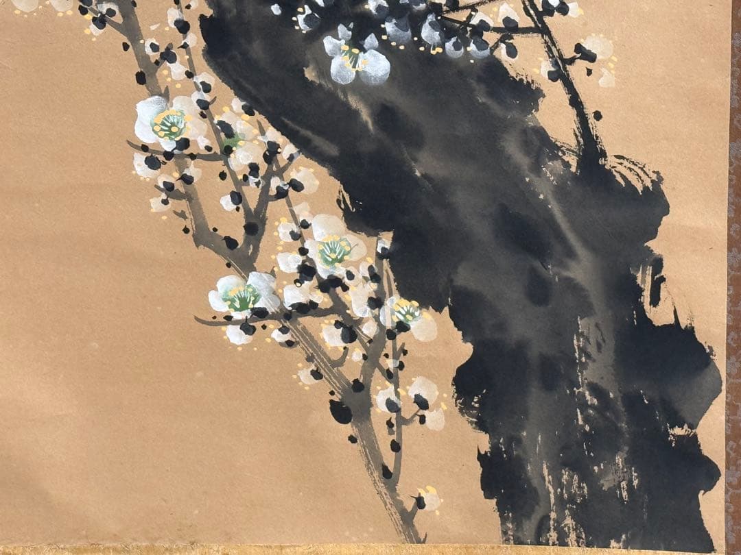 中国　陳建基筆　玉骨氷姿　紙本肉筆　掛軸　送料込み260327