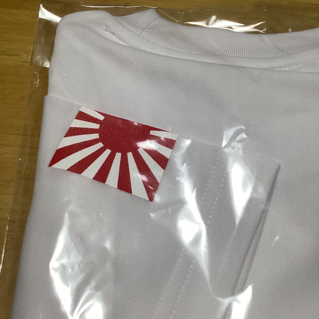 2枚セット 本日限定値下げ　袖に旭日旗　桜と錨デザインTシャツ　黒　L、白　LL