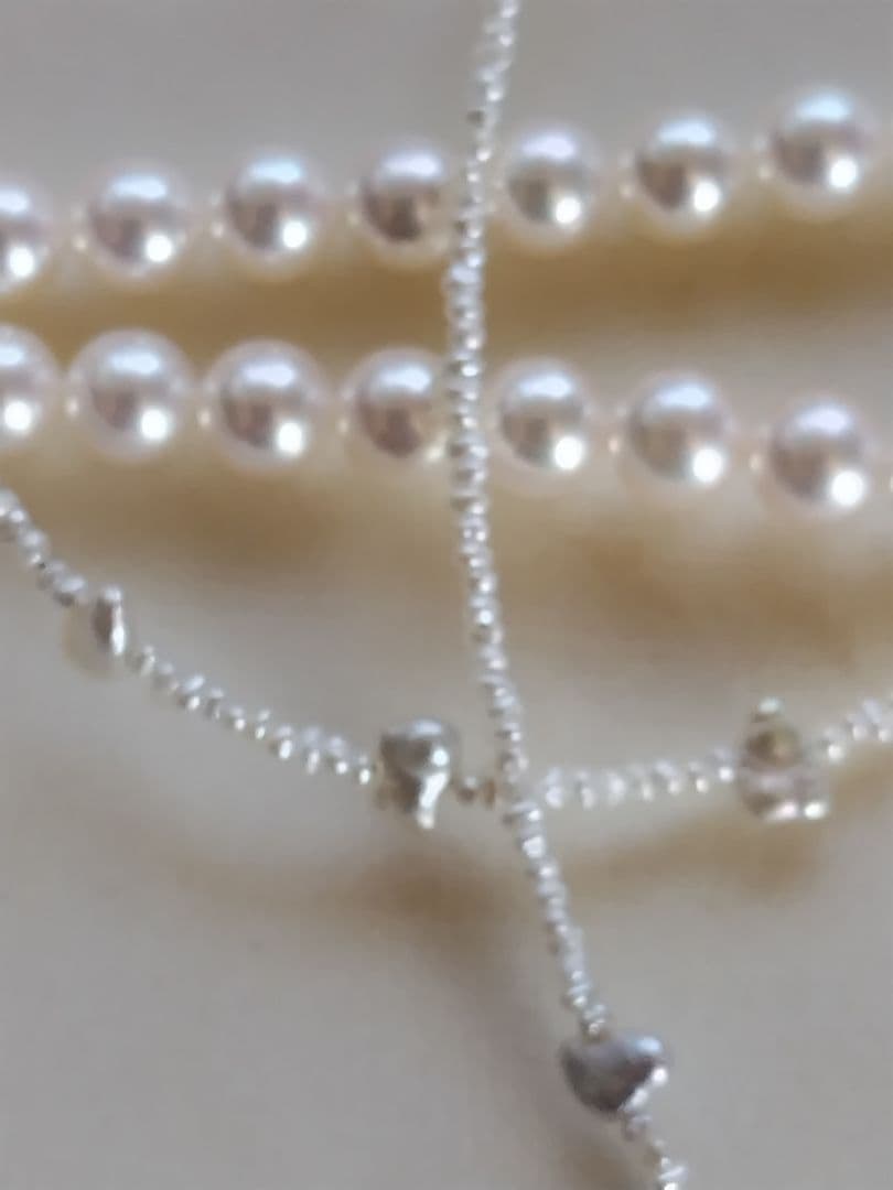 白蝶真珠ケシパール、あこや砂芥子パールの、オメガ風ネックレス