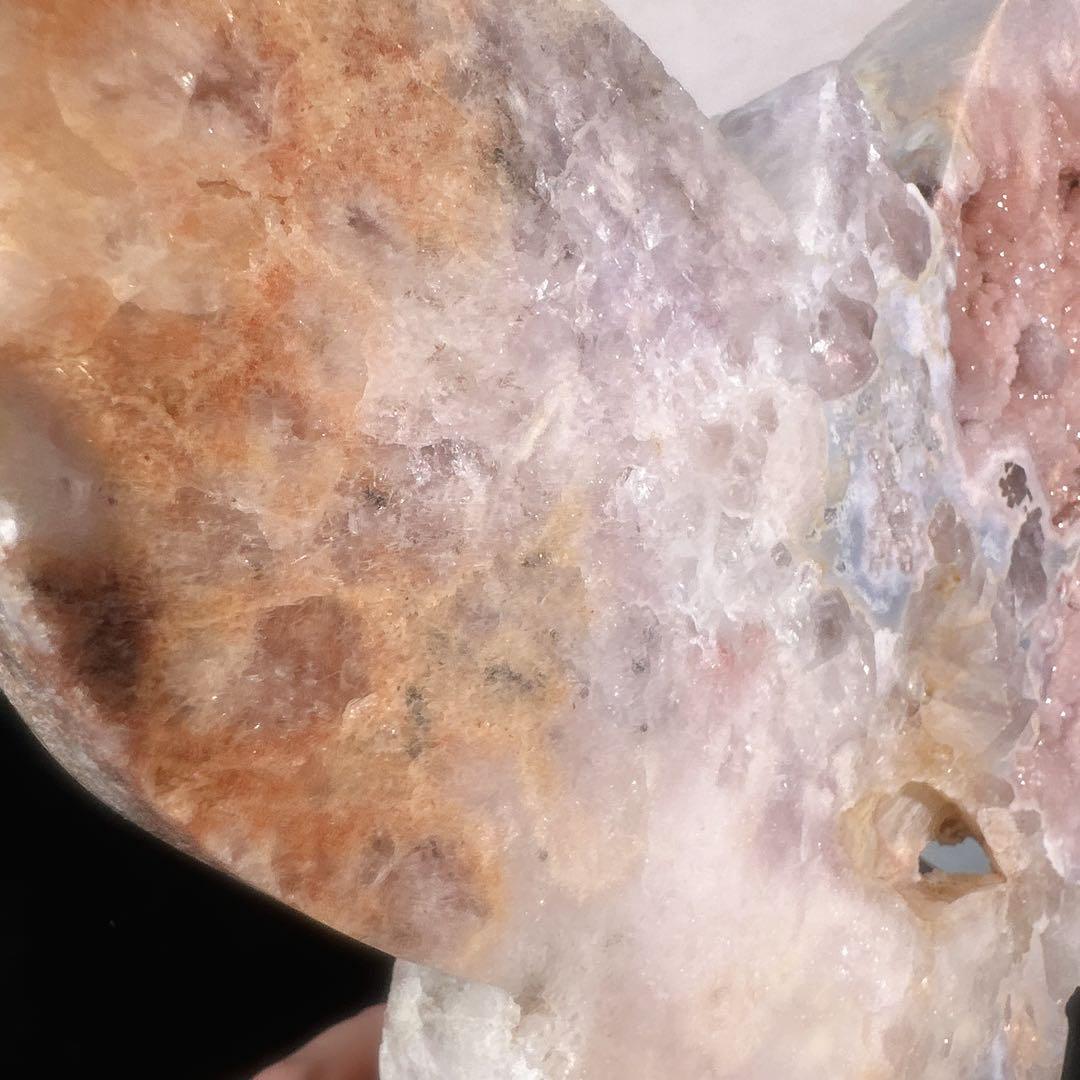 天然石 最高品質 超レア ピンクアメジスト蝶々置物 原石 NO.032829