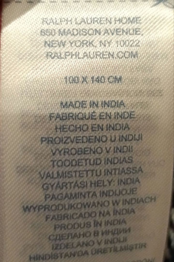 ◇ラルフローレン　Ralph Lauren チェック柄　ブランケット◇TBLKT