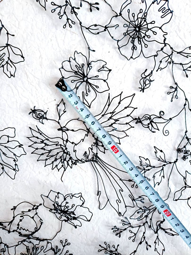 春花　小鳥　ワイヤーアート　リース