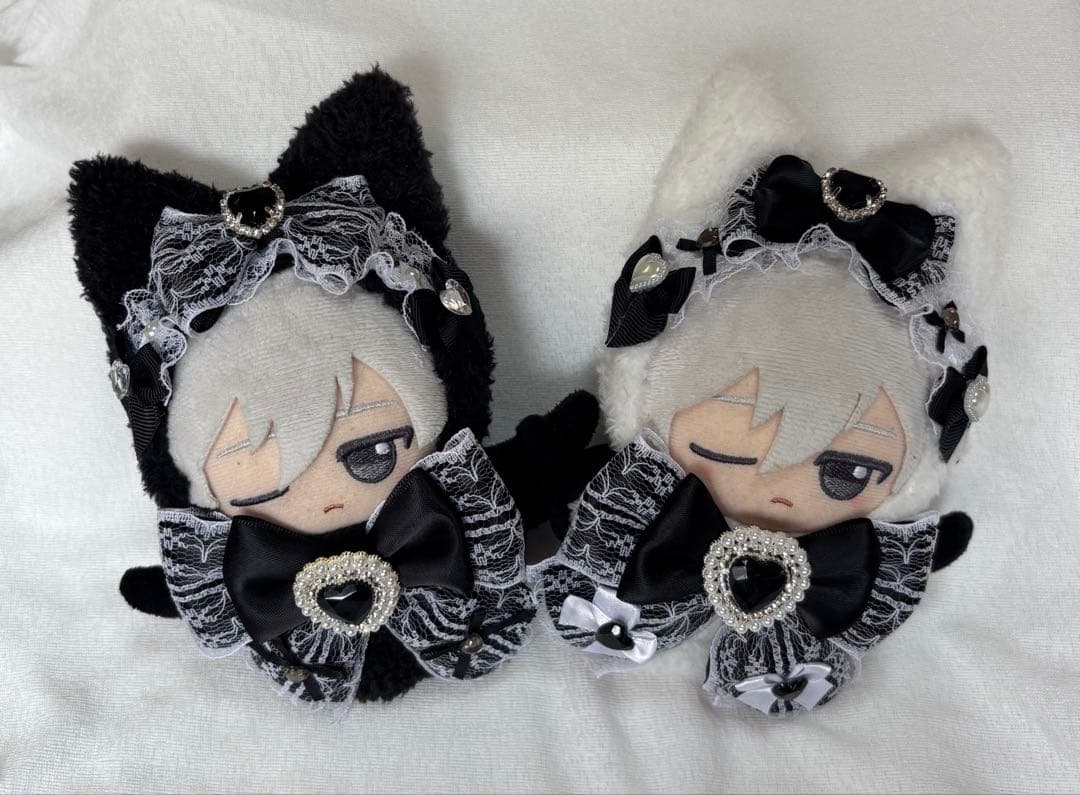 ちびぐるみ ぬい服 11cm ねこ耳 ２着セット ブラック