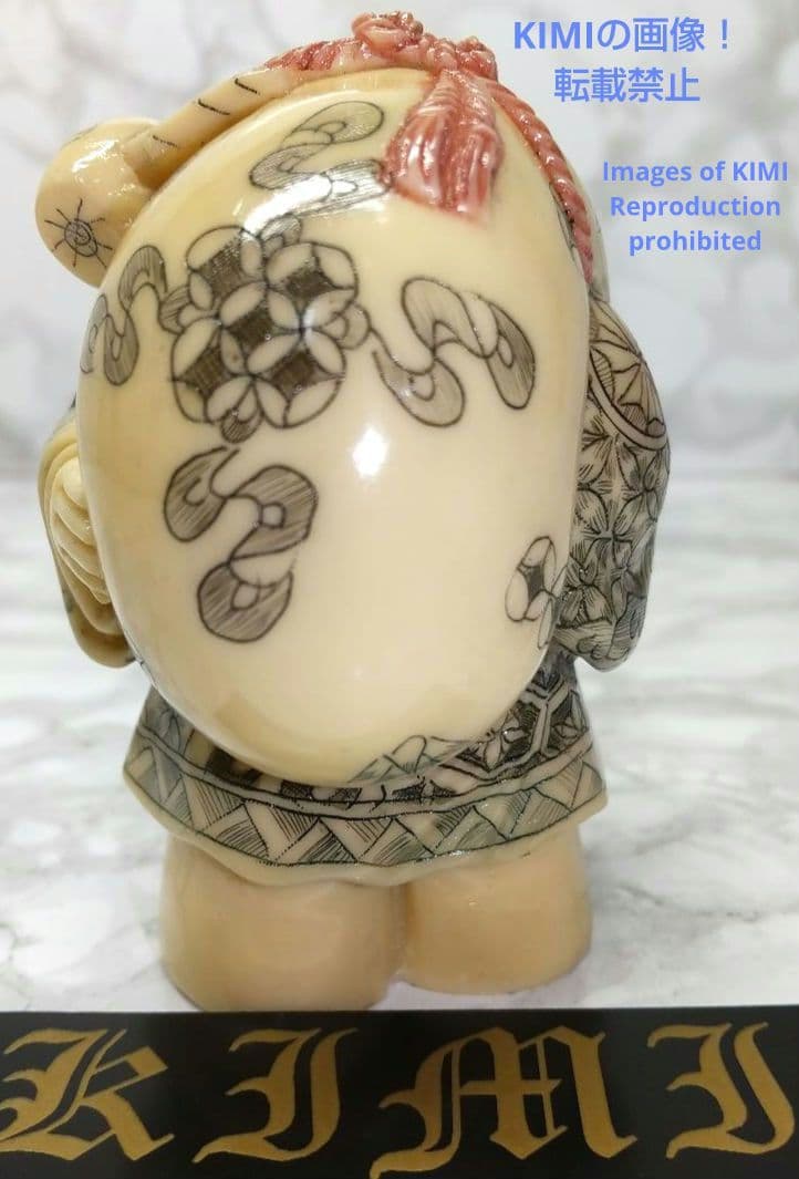 置根付 大黒天 Daikokuten 七福神 極細工  Netsuke 東洋彫刻